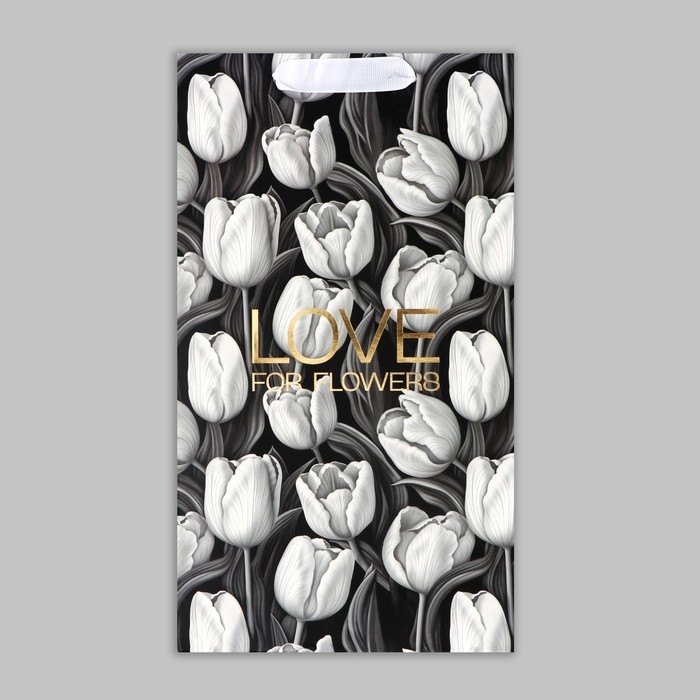 Пакет подарочный под две бутылки, упаковка, Tulip, тиснение, 35 х 20 х 9 см