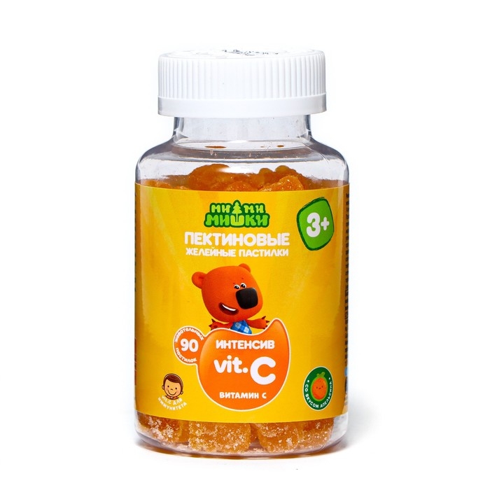 Интенсив Витамин С «Ми-Ми-Мишки» со вкусом апельсина, сопротивляемость организма к инфекциям и вирусам, 90 жевательных пастилок по 2 г Интенсив Витамин С «Ми-Ми-Мишки» со вкусом апельсина, сопротивляемость организма к инфекциям и вирусам, 90 жевательных пастилок по 2 г