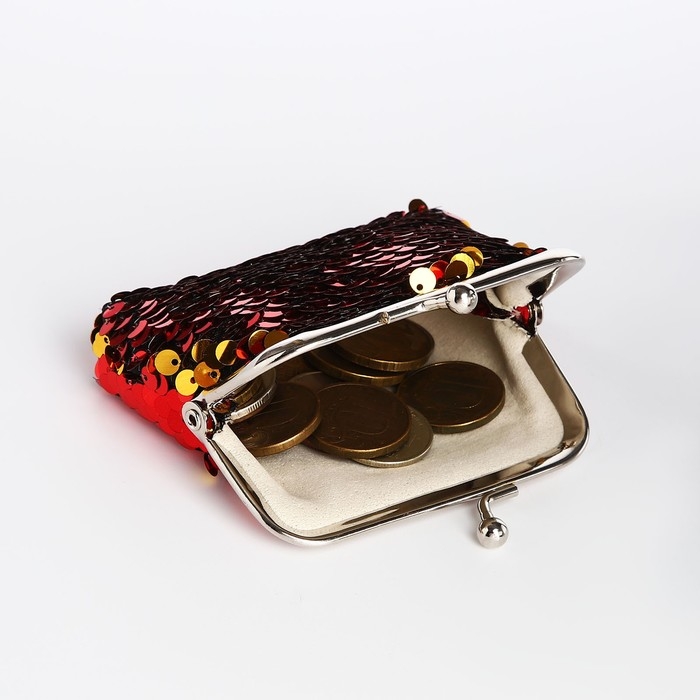 Кошелёк на фермуаре, цвет красный/золотой