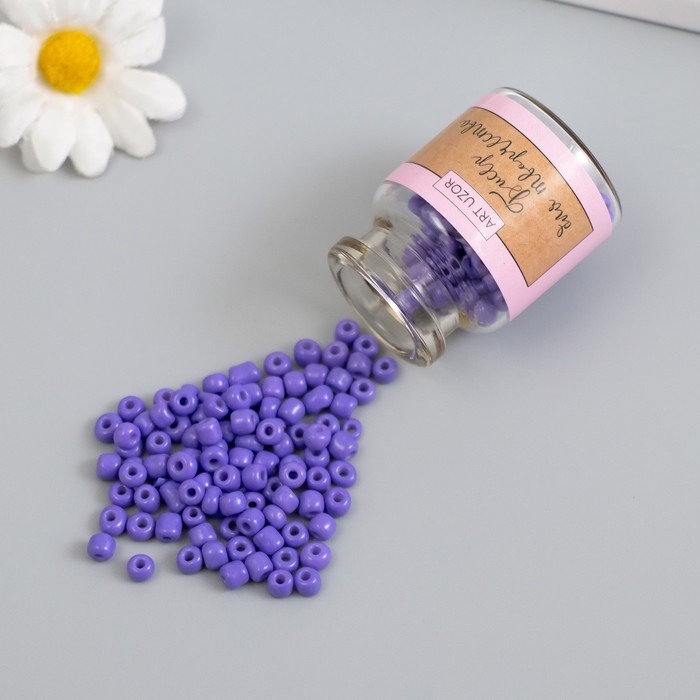 Бисер круглый 6/0 в бутылочке "Глициния" 2х20 гр набор 2 шт
