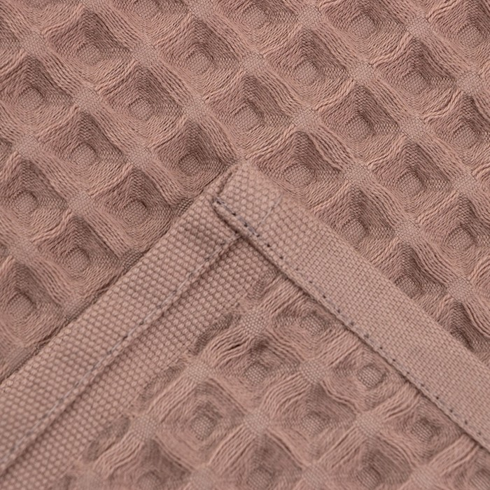 Полотенце вафельное банное Этель "Boho" 67х140 см, цвет мокко, 100% хлопок, 290 гр/м2