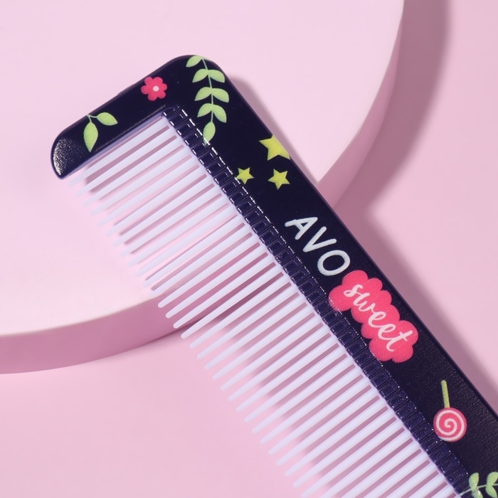 Расчёска &laquo;АВОКАДО&raquo;, с ручкой, фигурная, 14,7 &times; 3,7, разноцветная