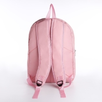 Рюкзак школьный текстильный с лентами, 38х29х11 см, цвет розовый, отдел на молнии
