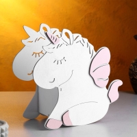 Кашпо деревянное для цветов и подарков "Единорог", розовое, 23х11х23 см Кашпо деревянное для цветов и подарков "Единорог", розовое, 23х11х23 см