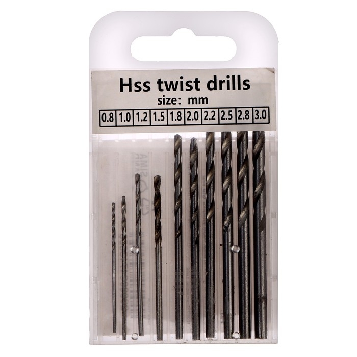 Свёрла для ручной мини-дрели, набор 10 шт., размер от 0,8 до 3 мм Свёрла для ручной мини-дрели, набор 10 шт., размер от 0,8 до 3 мм