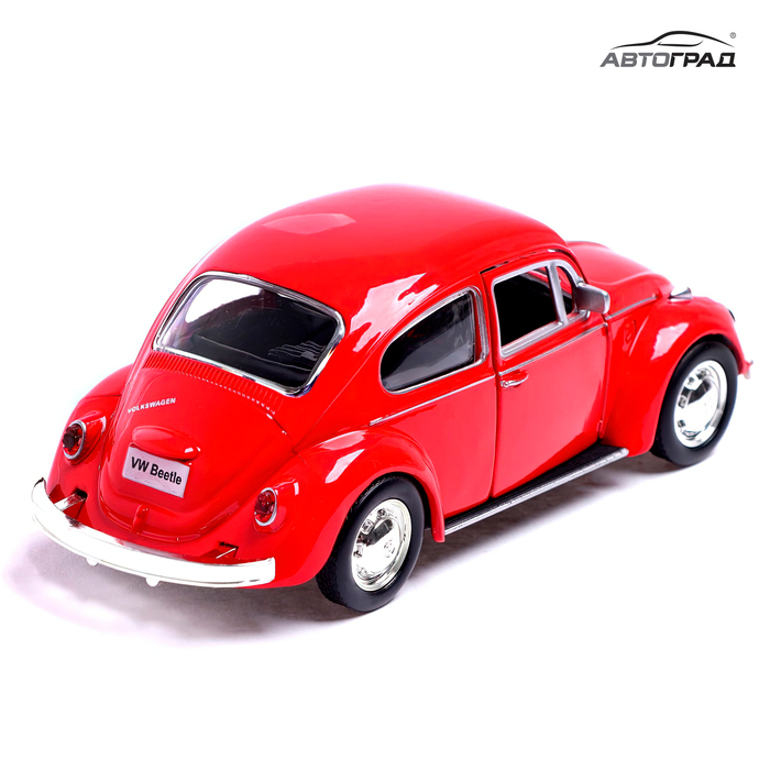 Машина металлическая VOLKSWAGEN BEETLE 1967, 1:32, открываются двери, инерция, цвет красный
