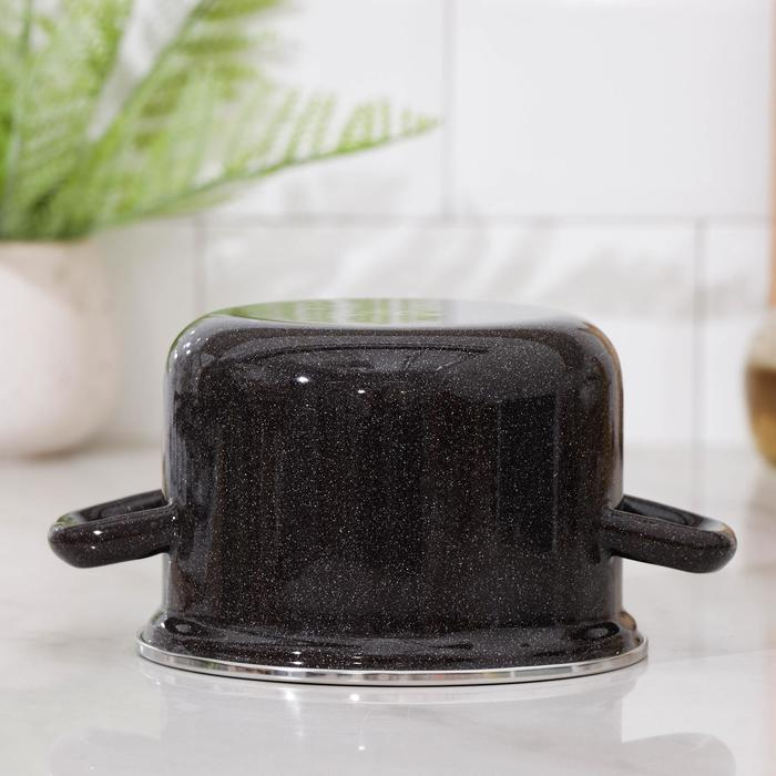 Кастрюля эмалированная, 1,5 л, индукция, цвет чёрный Кастрюля эмалированная, 1,5 л, индукция, цвет чёрный