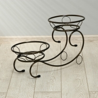 Подставка для цветов, напольная, на 2 горшка, d = 14 см, бронзовая, &laquo;Букет&raquo;