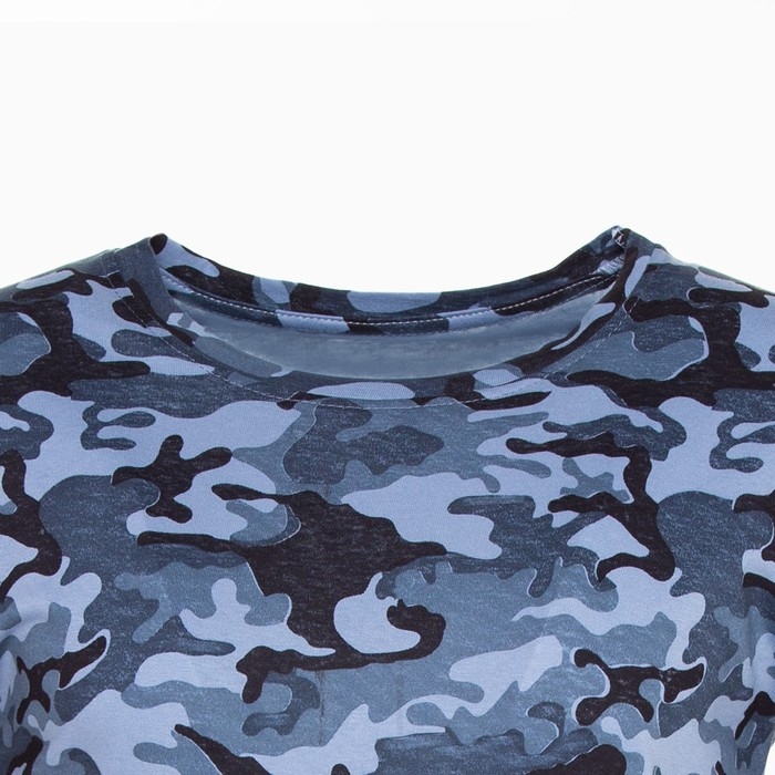 Футболка мужская камуфляж пятна, цвет серо-голубой, размер 46 Футболка мужская камуфляж пятна, цвет серо-голубой, размер 46