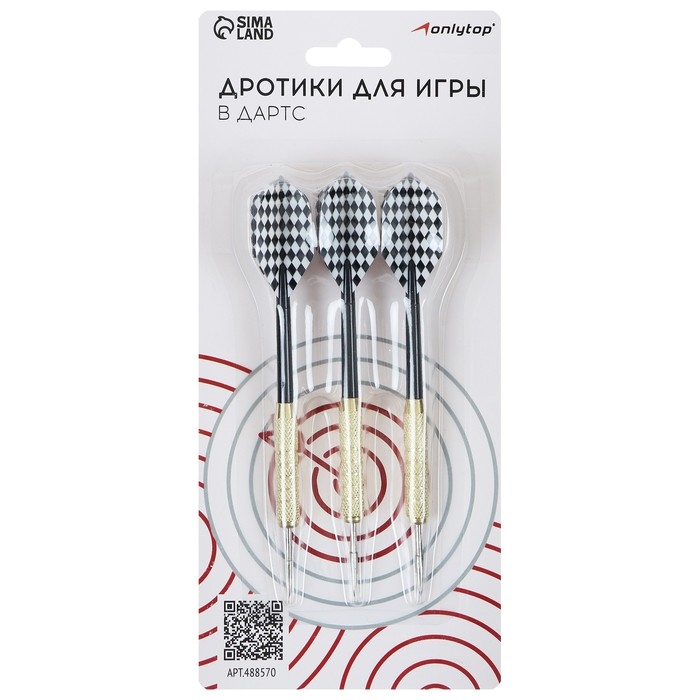 Дротики для дартса ONLYTOP, 3 шт., металлический наконечник, вес 18 г, цвета МИКС Дротики для дартса ONLYTOP, 3 шт., металлический наконечник, вес 18 г, цвета МИКС