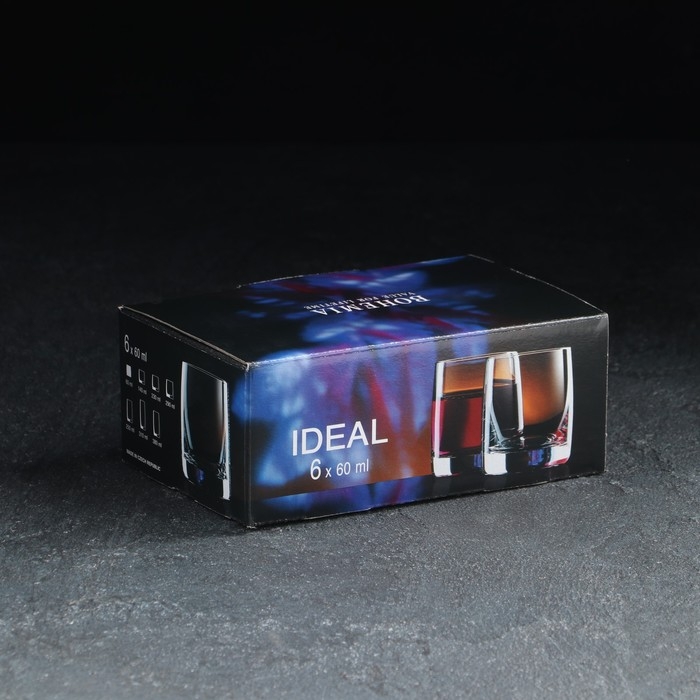 Набор рюмок &laquo;Идеал&raquo;, 6 шт, 60 мл, хрустальное стекло
