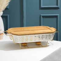 Мармит из жаропрочной керамики прямоугольный, 2 л, 41×22,5×13 см, цвет белый Мармит из жаропрочной керамики прямоугольный, 2 л, 41×22,5×13 см, цвет белый