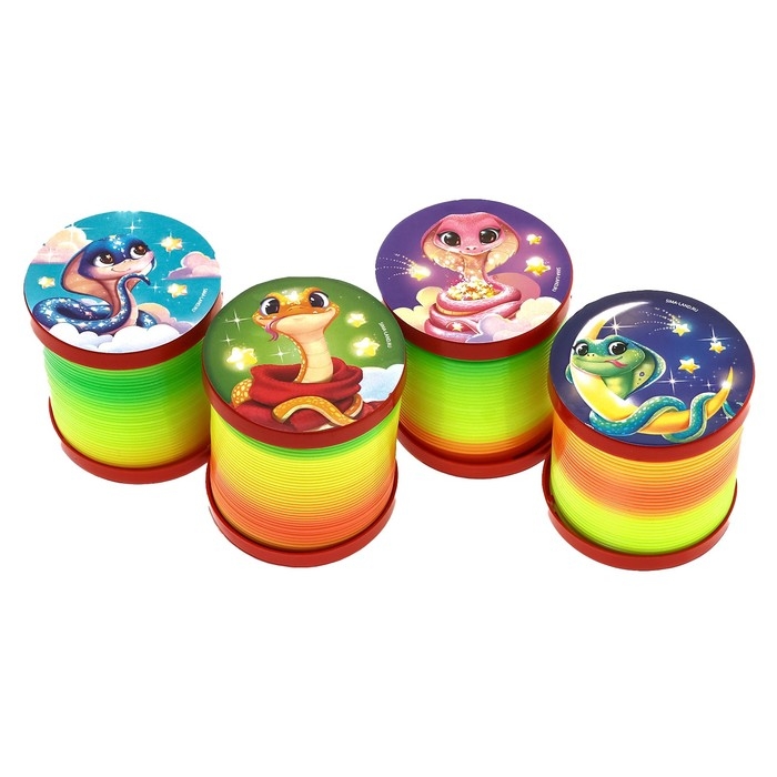 Новый год! Пружинка радуга &laquo;Веселая змея&raquo;, цвета МИКС, d.-5см, новогодний подарок