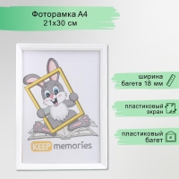 Фоторамка пластик L-5 21х30 см белый (пластиковый экран) Фоторамка пластик L-5 21х30 см белый (пластиковый экран)