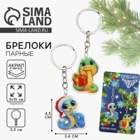 Брелок новогодний, для ключей, новогодний, парный «Волшебного нового года» набор 2 шт Брелок новогодний, для ключей, новогодний, парный «Волшебного нового года» набор 2 шт