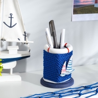 Карандашница "Морской стиль" круглая 10*8,5см , микс Карандашница "Морской стиль" круглая 10*8,5см , микс