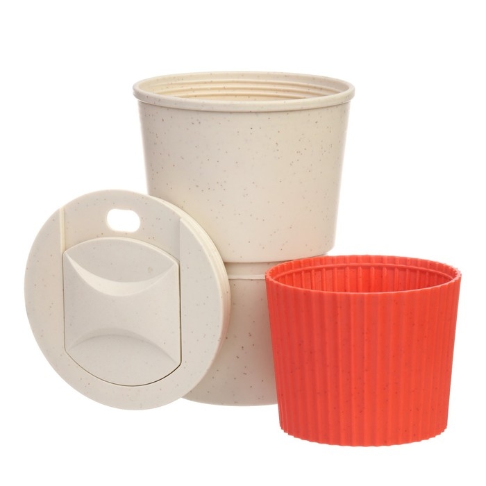 Термостакан для кофе, 380 мл, с крышкой, 12.4 × 8.6 см, PP пластик, красный Термостакан для кофе, 380 мл, с крышкой, 12.4 × 8.6 см, PP пластик, красный