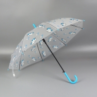 Зонт - трость полуавтоматический «Единороги», 8 спиц, R = 45/54 см, D = 108 см, цвет прозрачный/белый/голубой Зонт - трость полуавтоматический «Единороги», 8 спиц, R = 45/54 см, D = 108 см, цвет прозрачный/белый/голубой