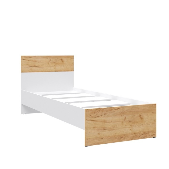 Кровать Юнона, 840х2032х842,  Белый/дуб крафт золотой