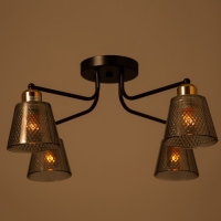 Люстра "Адель" 4х40Вт Е27 черный/золото 45х45х25см