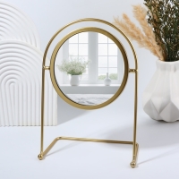 Зеркало настольное &laquo;Богема&raquo;, d зеркальной поверхности 14,5 см, цвет золотой