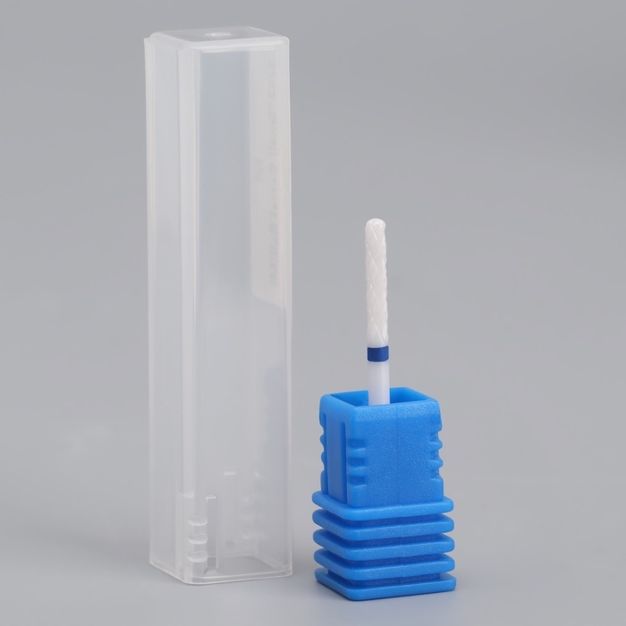 Фреза керамическая для маникюра «Тонкая», средняя нарезка, 2,3 × 14 мм, в пластиковом футляре, цвет белый Фреза керамическая для маникюра «Тонкая», средняя нарезка, 2,3 × 14 мм, в пластиковом футляре, цвет белый