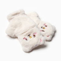 Варежки подростковые MINAKU Мишка 24 см цвет белый Варежки подростковые MINAKU Мишка 24 см цвет белый