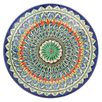 Тарелка Риштанская Керамика "Узоры",  27 см, синий