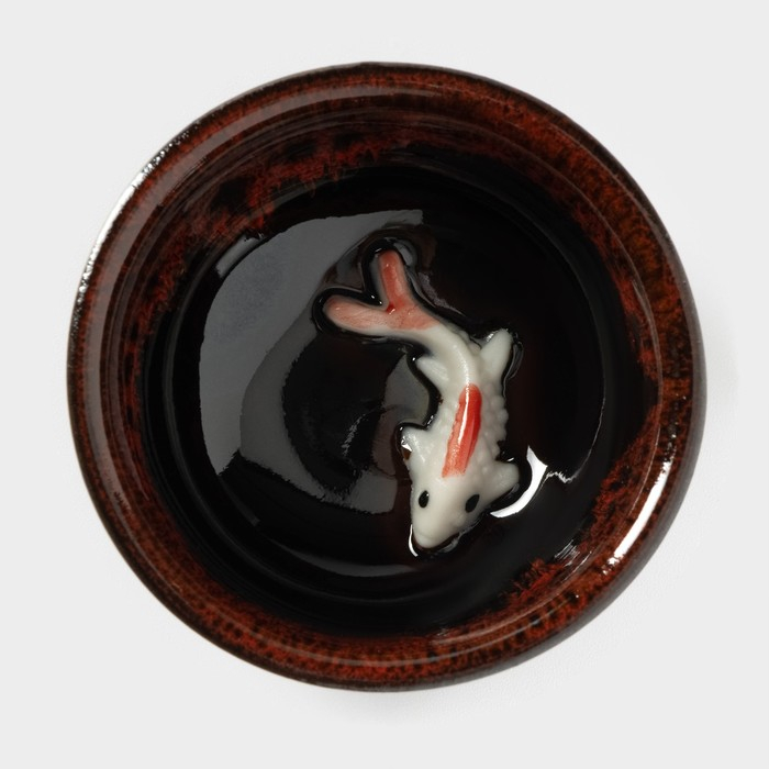 Набор для чайной церемонии керамический &laquo;Лунное озеро&raquo;, 7 предметов: 6 пиал 50 мл, чайник 150 мл, цвет красный