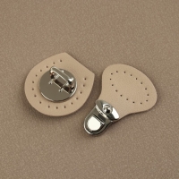 Застёжка для сумки, пришивная, 6 &times; 4 см, цвет бежевый/серебряный