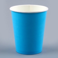 Набор бумажной посуды одноразовый: 6 тарелок, 6 стаканов, цвет голубой