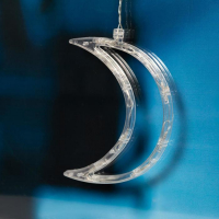 Гирлянда «Бахрома» 2.7 × 0.9 м с насадками «Месяц», IP20, прозрачная нить, 138 LED, свечение белое, 8 режимов, 220 В Гирлянда «Бахрома» 2.7 × 0.9 м с насадками «Месяц», IP20, прозрачная нить, 138 LED, свечение белое, 8 режимов, 220 В