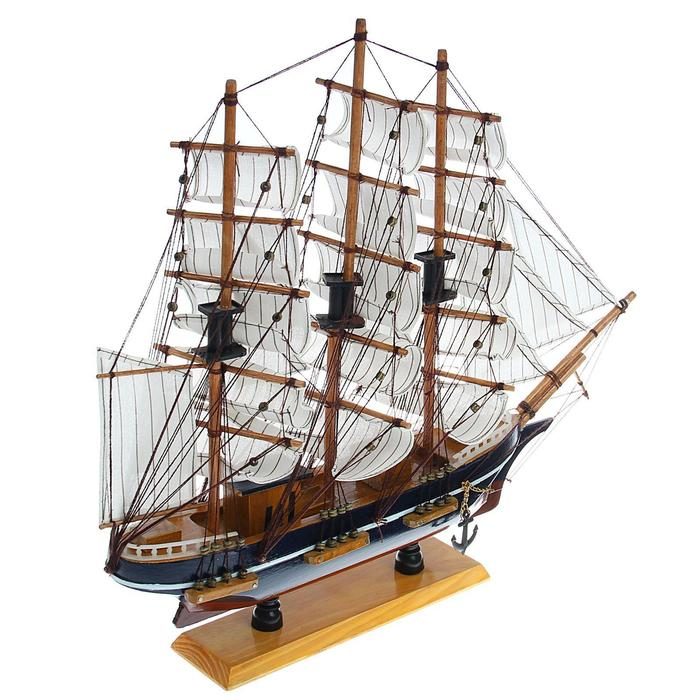 Корабль сувенирный средний «Фугас», борта тёмные с белой полосой, 45х50х9 см, микс Корабль сувенирный средний «Фугас», борта тёмные с белой полосой, 45х50х9 см, микс