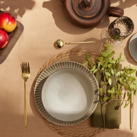 Скатерть Этель ECO, цв. бежевый, 136х180 см, 70% хл, 30% лён, 190 г/м2