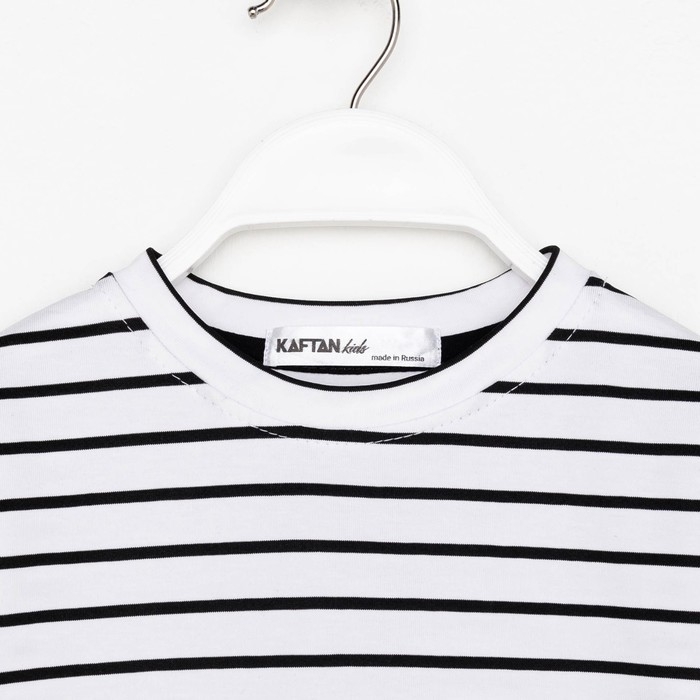 Лонгслив детский в полоску KAFTAN, размер 30 (98-104 см), цвет белый/чёрный