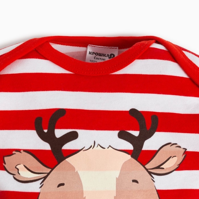 Комбинезон Крошка Я &laquo;Оленёнок&raquo;, рост 68-74 см, цвет красный/белый