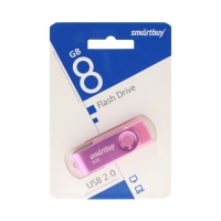 Флешка Smartbuy Twist, 8 Гб, USB 2.0, чт до 25 Мб/с, зап до 15 Мб/с, розовая Флешка Smartbuy Twist, 8 Гб, USB 2.0, чт до 25 Мб/с, зап до 15 Мб/с, розовая