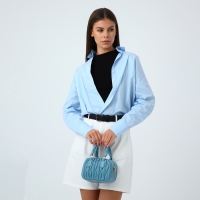 Сумка женская на молнии, цвет голубой