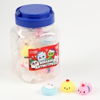 Новогодняя антистресс сквиш мялка, змея &laquo;Весёлый Новый год&raquo;, в банке, фасовка 20 шт.