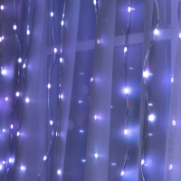 Умная гирлянда &laquo;Занавес&raquo; 2 &times; 1.5 м роса, IP20, серебристая нить, 300 LED, пульт ДУ, приложение, свечение RGB, USB