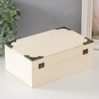 Шкатулка для росписи дерево "С уголками" 8,5х22х14,5 см Шкатулка для росписи дерево "С уголками" 8,5х22х14,5 см