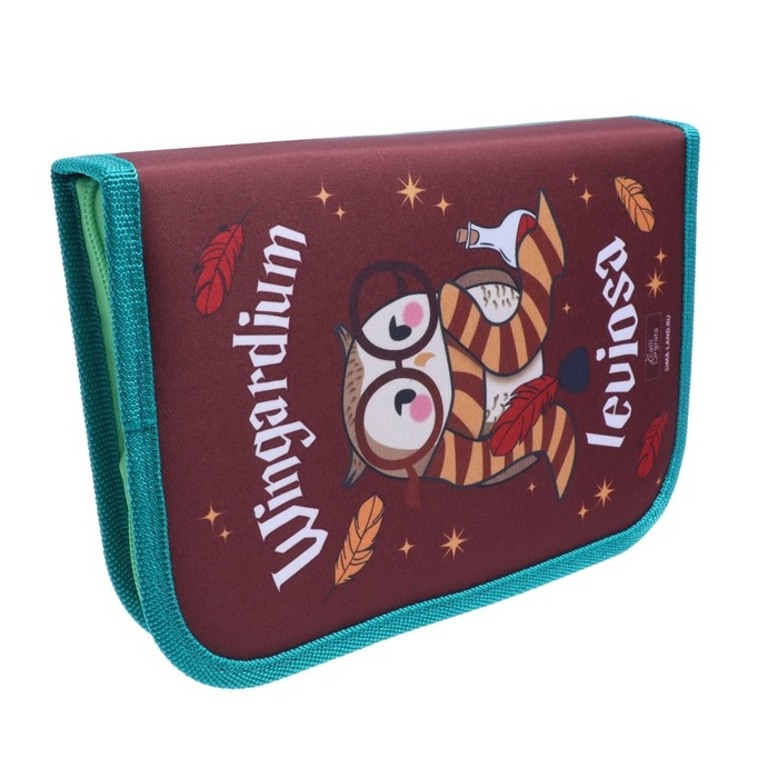 Пенал 3 секции, вкладка внутри, 140 х 210 х 40 мм, тканевый, Calligrata TOP Block Пенал 3 секции, вкладка внутри, 140 х 210 х 40 мм, тканевый, Calligrata TOP Block "Авокадо", в стиле Гарри Поттера