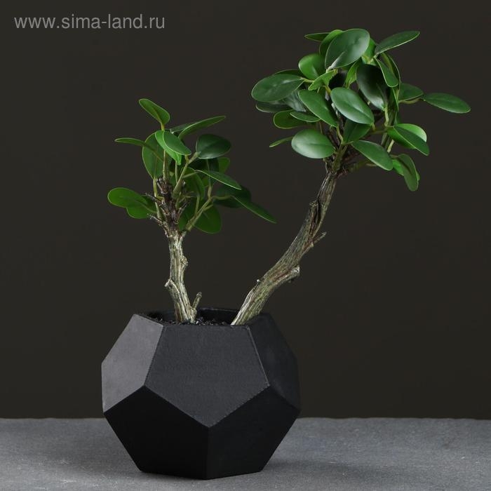 Кашпо Пятиугольник 12 х 9 см чёрный