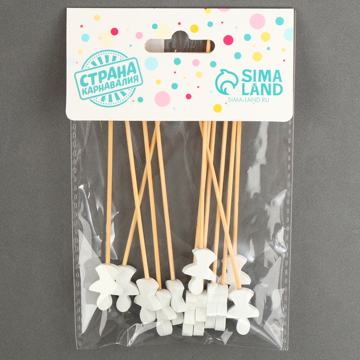 Шпажки деревянные &laquo;Ангелочек&raquo;, 12 см, набор 12 шт.