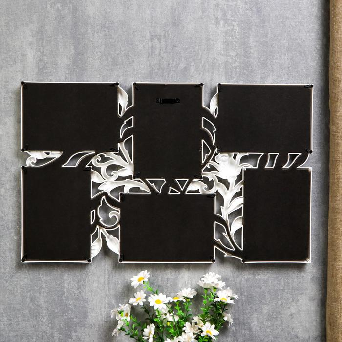 Фоторамка пластик на 6 фото 10х15 см Фоторамка пластик на 6 фото 10х15 см "Бутон" белая 52х32 см