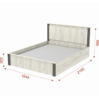 Кровать "Лабиринт", 1644х2160х986 1600, Крафт Светлый, Серый Шпат Кровать "Лабиринт", 1644х2160х986 1600, Крафт Светлый, Серый Шпат