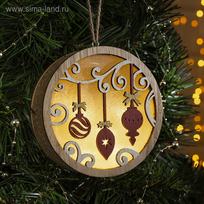 Ёлочная игрушка &laquo;Новогодние игрушки&raquo;, батарейки АААх2 (не в комплекте), свечение тёплое белое