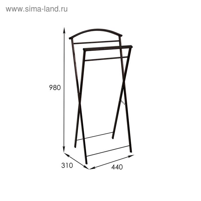 Вешалка костюмная &laquo;Контур&raquo;, 44&times;31&times;98 см, цвет медный антик