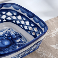 Блюдо &laquo;Сухарница&raquo;, гжель, микс