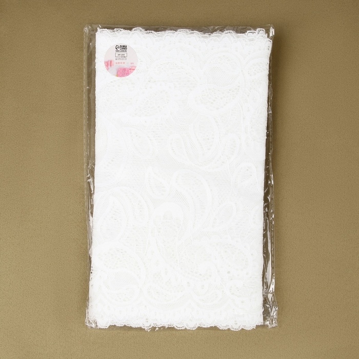 Кружевная эластичная ткань, 230 мм &times; 2,7 &plusmn; 0,5 м, цвет белый